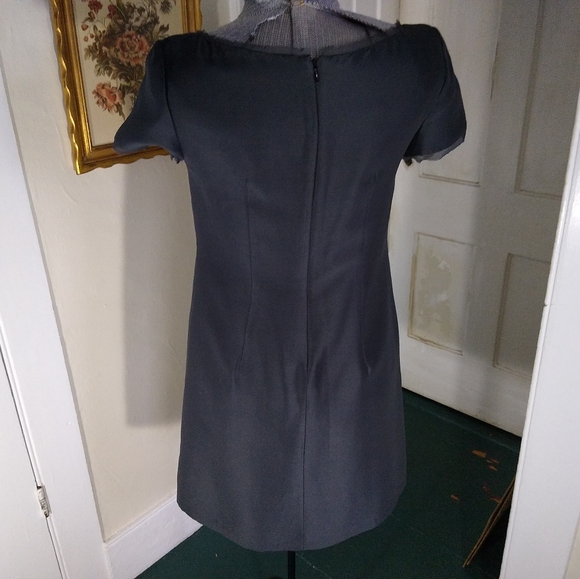 J. CREW Charcoal Gray Silk Blend Short Sleeve Dress - Picture 5 of 7